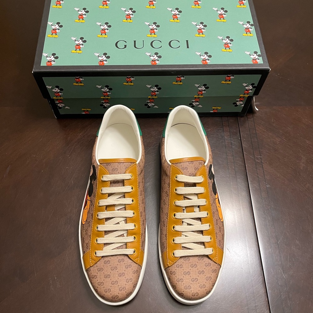 New Gucci Ace x Disney Mickey Mouse GG  Logo Sneaker Shoes Size UK 9.5 / US 10 - Picture 6 of 16